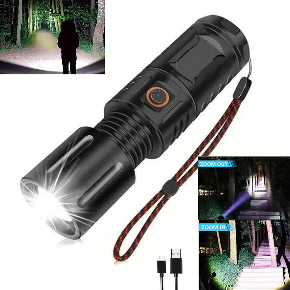 WATERPROOF STRONG LED FLASHLIGHT WITH POWER BANK